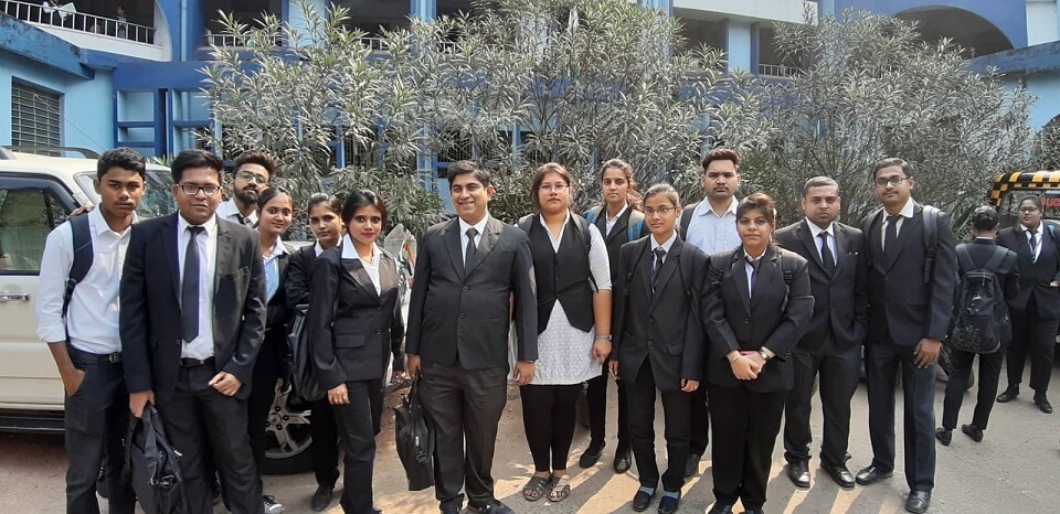 BBALLB and LLB 1st year Students were taken to Barasat District and Sessions Court on 21st February 2019. Cases that were witnessed included forgery cases, cases relating to Outraging Of modesty, cases of theft, extortion, trespass, simple hurt, grievous hurt, culpable homicide not amounting to murder.The courts that were visited included Civil Court Junior Division, District Judges Court, Civil Court Senior Division, Sessions Court, POCSO court, 1st Class Magistrates Court, Court of Chief Judicial Magistrate. Students also witnessed Remand Proceedings in the 2nd hour. Students have written Reports on the Court Visit. They mentioned the proceedings, the findings, the submissions of Public Prosecutors, Defense Lawyers. Substance of Examination in chief, Cross examination were also mentioned.  
